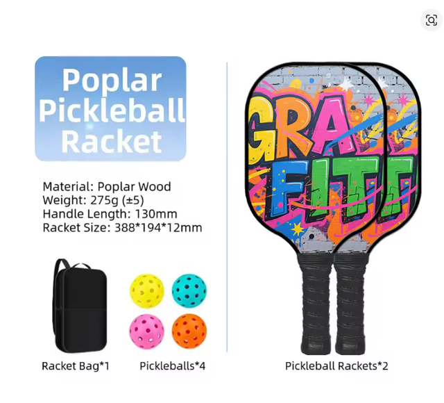 PickleClassic V2 T700 Beginner's Set - 2 paddles, 4 balls, 1 bag