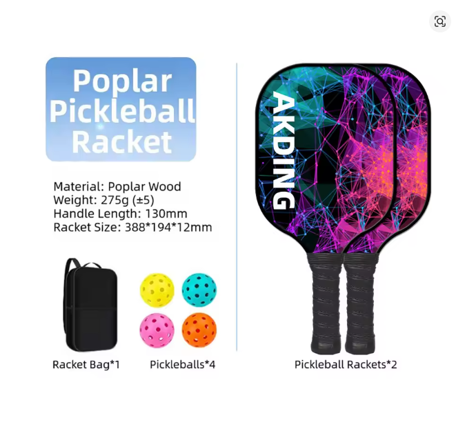 PickleClassic V2 T700 Beginner's Set - 2 paddles, 4 balls, 1 bag
