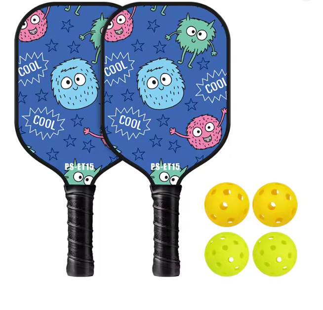 Kids Pickle "Fluffball" - comes with 1 paddle and 2 balls, or 2 paddles and 4 balls